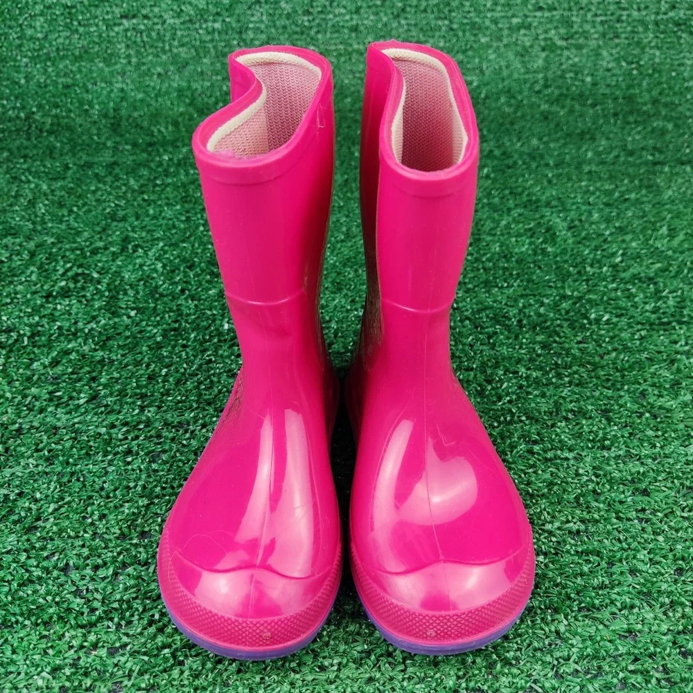 Unbranded Rain Boots Kids 5-6 Pink Purple Rubber Waterproof Made in Canada